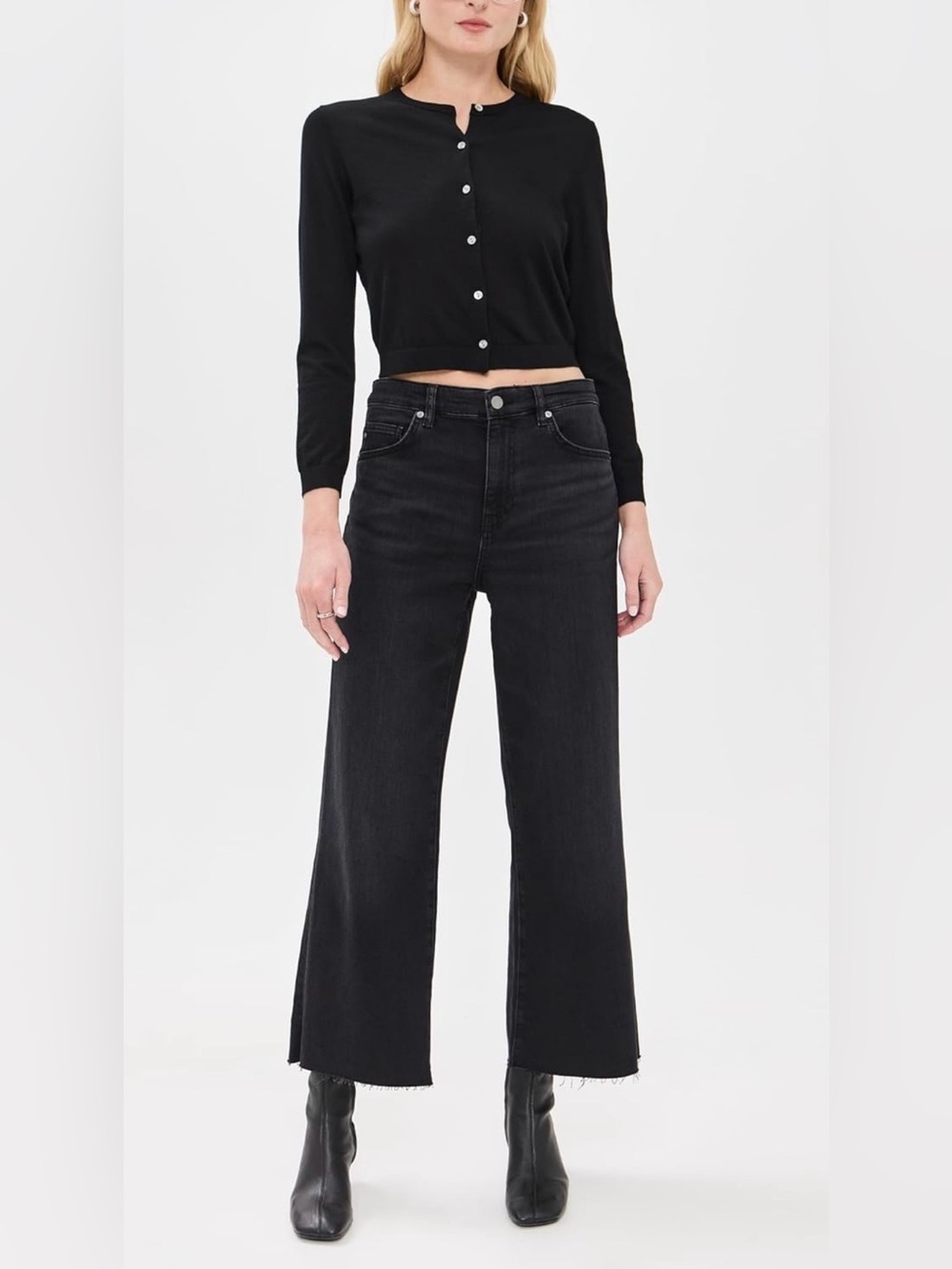 AG Adriano Goldschmied Womens Saige Mid Rise Wide Leg Jean in Glasgow
